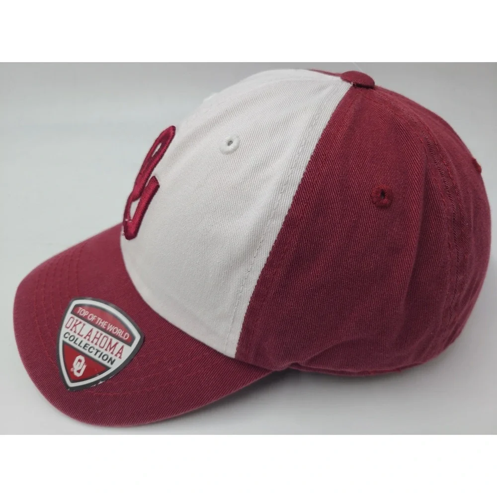 University of Oklahoma Sooners Top of the World Fitted M‎ Hat Cap NCAA White Red